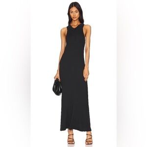 James Perse Cut Away Midi Dress in Black